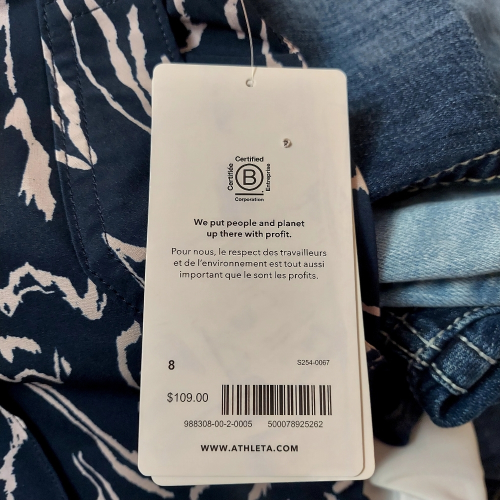 NWT ATHLETA Vienna Cargo Pant Navy And Pale Pink Size 8 - Picture 4 of 9
